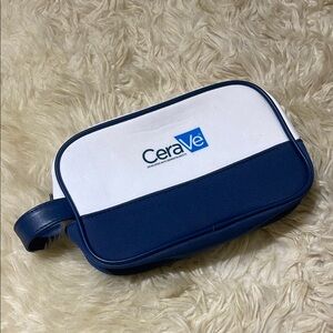 NWOT CeraVe Blue and White Cosmetic Bag